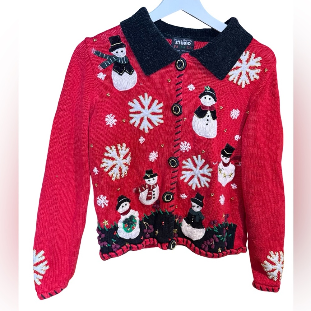Designers Originals Ugly Sweater Knitted Christmas Snowman Themed